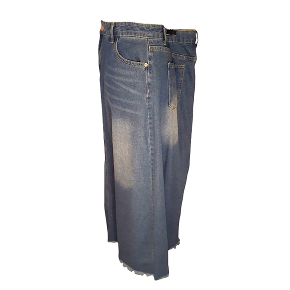 SALE! NWOT Blue Maxi Skirt with Elegant Flow - Picture 2 of 3